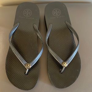 Tory Burch platform wedge flip flops